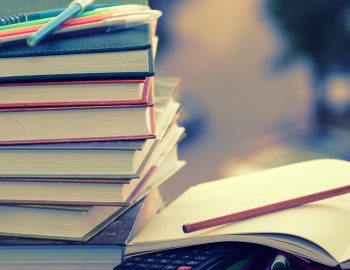 Stack of textbooks