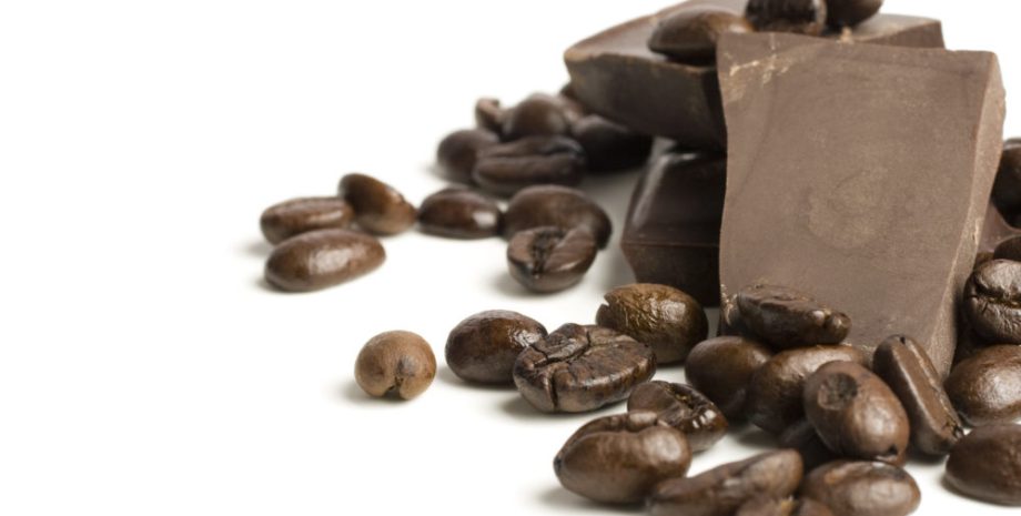 Coffee beans and chocolate