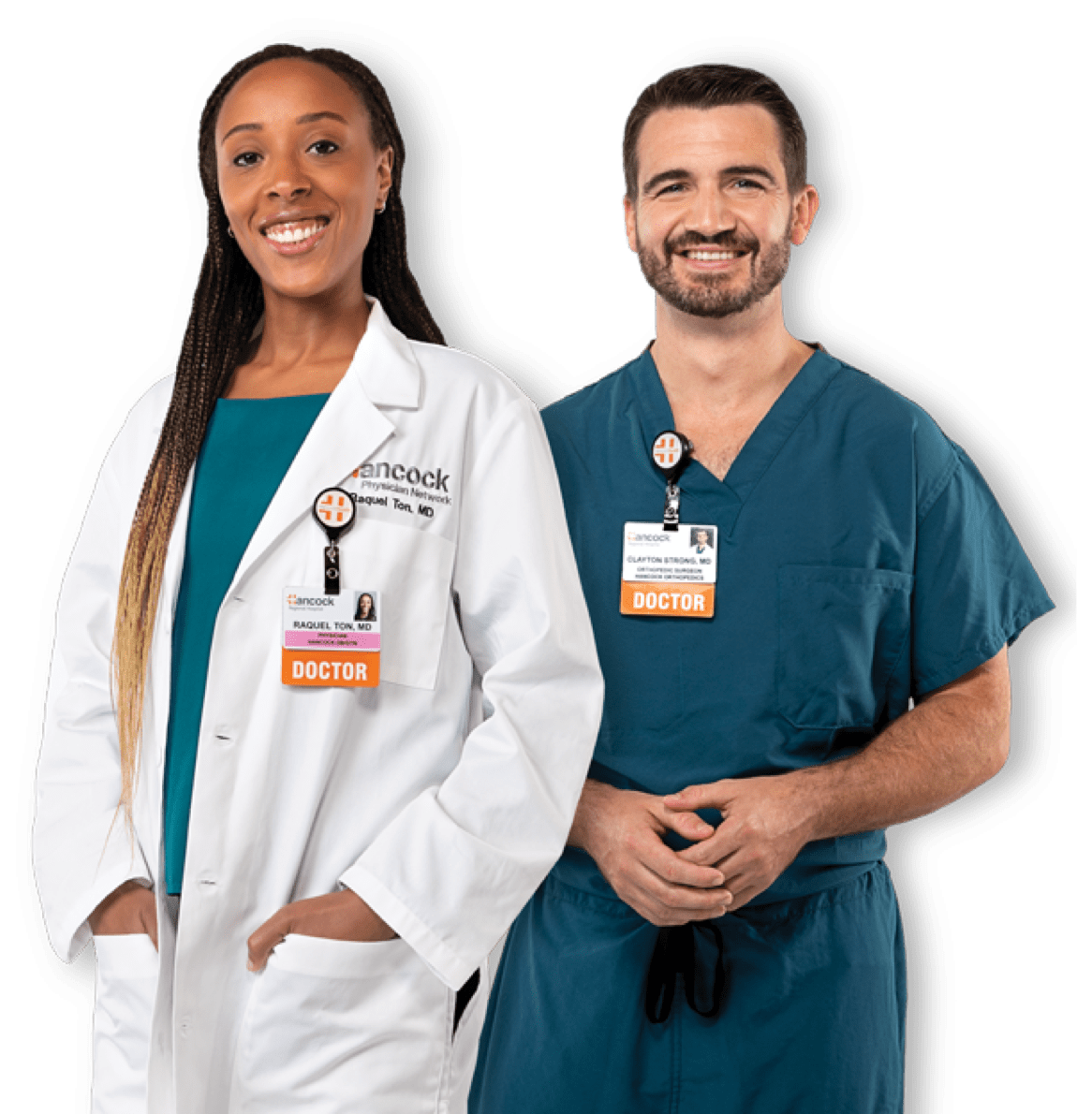 cutout of a featured Hancock doctor and nurse practitioner